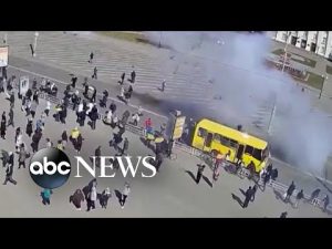 Read more about the article Pro-Ukrainian demonstrators scatter as Russian troops open fire