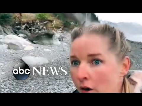 You are currently viewing Woman escapes path of rockslide