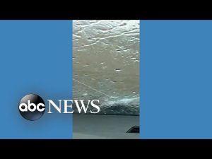 Read more about the article Large hailstones crack car windshield