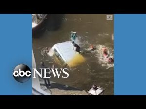 Read more about the article Tourists escape sinking van in Amsterdam