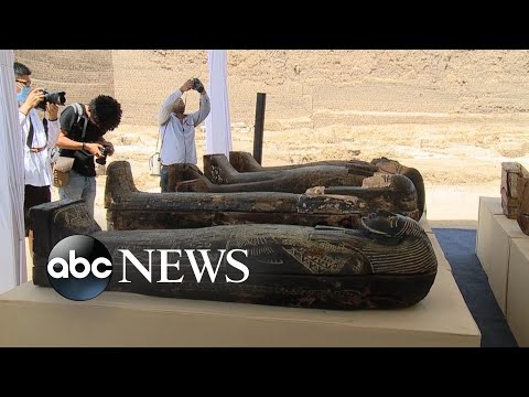 You are currently viewing Egypt uncovers 2,500-year-old coffins, bronze statues