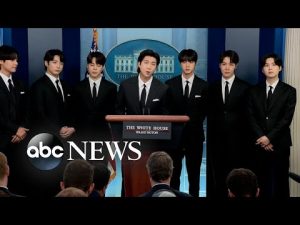 Read more about the article K-pop sensation BTS gives remarks at White House press briefing