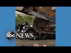 Read more about the article Illegal dirt bikes destroyed by NYPD bulldozer