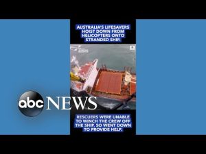 Read more about the article Helicopter lowers rescuers onto stricken ship