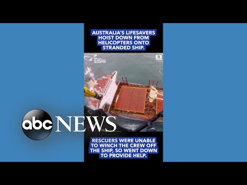 You are currently viewing Helicopter lowers rescuers onto stricken ship