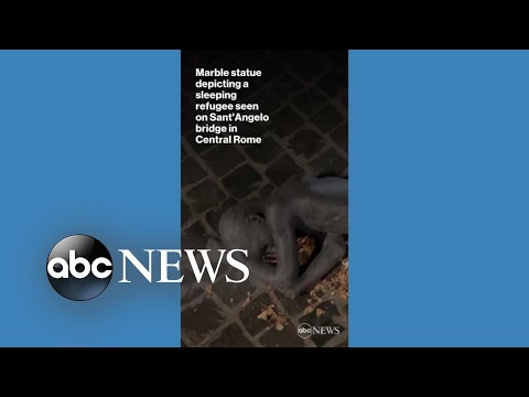 You are currently viewing Marble statue depicting sleeping refugee installed in central Rome