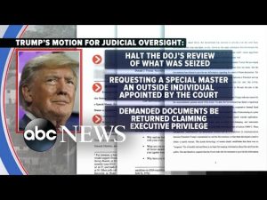 Read more about the article Trump requests neutral special master review seized items | ABCNL