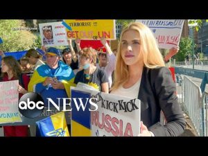 Read more about the article Ukrainian Parliament member joins protests outside United Nations