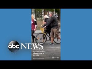Read more about the article Escaped chimpanzee taken back to zoo in Kharkiv, Ukraine, on bicycle