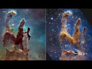 Read more about the article Webb telescope takes star-filled portrait of Pillars of Creation