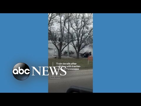 You are currently viewing Train derails after colliding with tractor-trailer in Tennessee