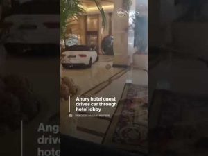 Read more about the article Angry hotel guest drives car through hotel lobby | ABC News