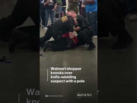 You are currently viewing Walmart shopper intervenes in dramatic way to knock over knife-wielding suspect | ABC News