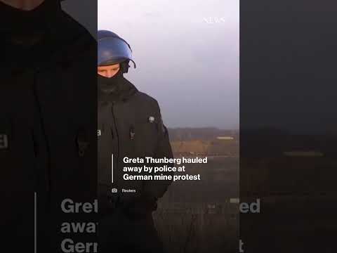 You are currently viewing Greta Thunberg hauled away by police at German mine protest | ABC News