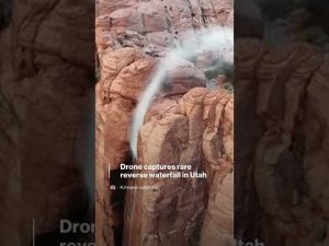 Read more about the article Drone captures rare reverse waterfall in Utah | ABC News