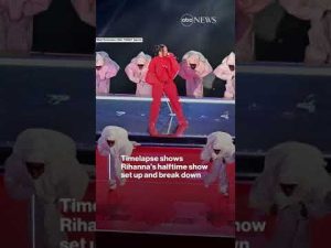 Read more about the article Timelapse shows Rihanna’s halftime show set up and break down | ABC News