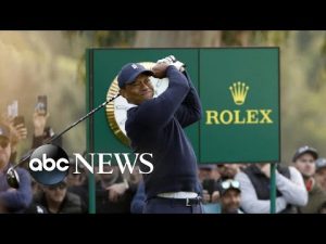 Read more about the article Tiger Woods tees off in 1st PGA tour event in 7 months | GMA