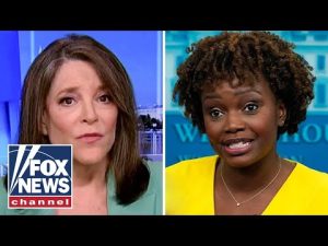Read more about the article Marianne Williamson reacts to Karine Jean-Pierre mocking her 2024 candidacy
