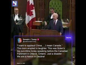 Read more about the article Trump reacts: Biden applauds ‘China – I mean Canada’