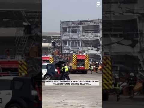You are currently viewing Emergency crews in Taiwan train in a simulated attack on a train station and building.