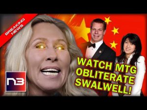 Read more about the article Watch Marjorie Taylor Greene DESTROY Eric Swalwell on Live TV!
