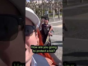 Read more about the article Trans Activists CLASH With Protester: “Don’t Cut Kids’ Weiners Off!”