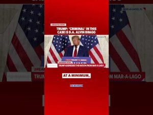 Read more about the article TRUMP FIRES BACK: ‘Criminal’ in this case is Alvin Bragg