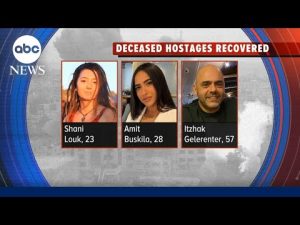 Read more about the article Israel says its recovered bodies of 3 hostages