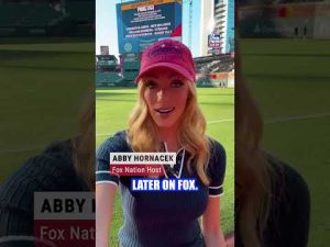 Read more about the article Abby Hornacek rocks her Proud American baseball cap before the MLB All-Star Game on FOX!