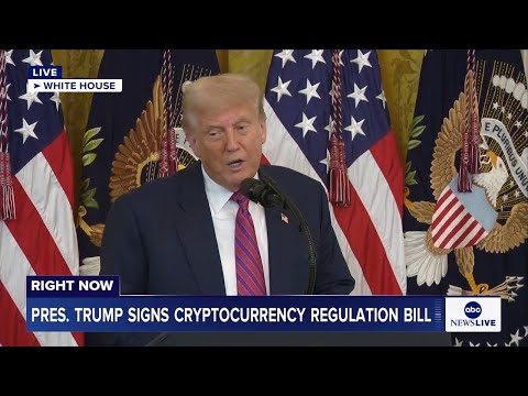 Read more about the article LIVE: Pres. Trump signs crypto regulation bill at the White House