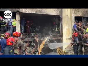 Read more about the article Dozens dead as Bangladesh air force jet crashes on school