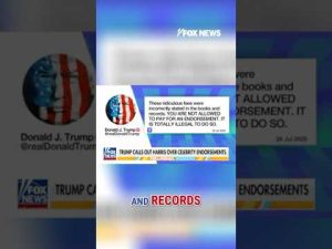 Read more about the article ‘TOTALLY ILLEGAL TO DO SO’: Trump calls out Harris over celebrity endorsements #shorts