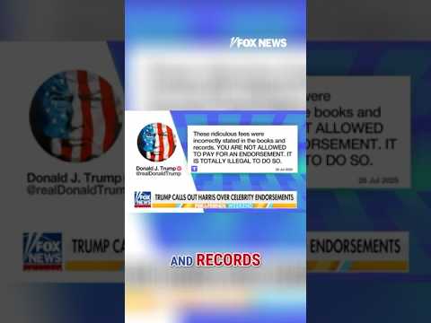 You are currently viewing ‘TOTALLY ILLEGAL TO DO SO’: Trump calls out Harris over celebrity endorsements #shorts