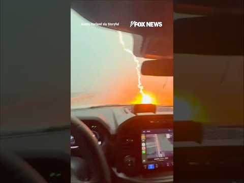 You are currently viewing Lightning bolt strikes hood of driver’s truck #foxnews #news #shorts