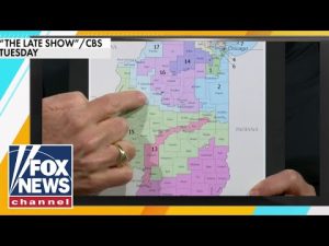 Read more about the article Stephen Colbert confronts Illinois governor on bizarre district map