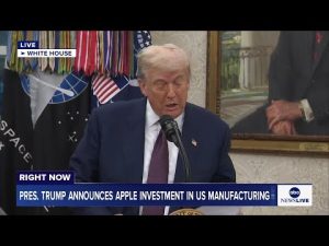 Read more about the article LIVE: Pres. Trump announces Apple investment in U.S. manufacturing