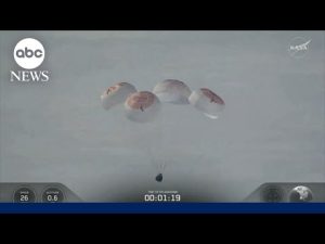 Read more about the article NASA’s SpaceX Crew-10 splashes down off California coast