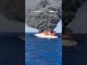 Read more about the article WATCH: Yacht engulfed in flames sinks off coast of Spain #shorts #news #foxnews #yacht #spain
