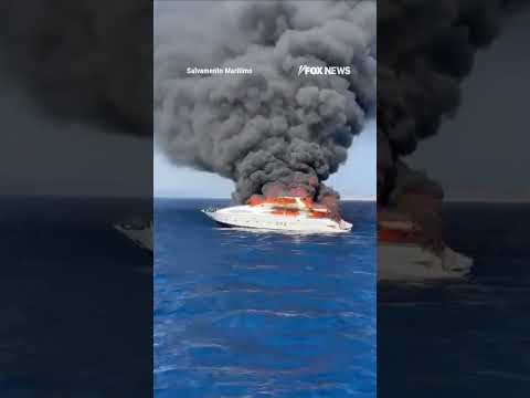 You are currently viewing WATCH: Yacht engulfed in flames sinks off coast of Spain #shorts #news #foxnews #yacht #spain