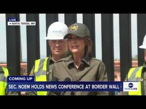 Read more about the article DHS Secretary Kristi Noem says the border wall will be painted black to make it harder to climb