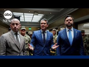 Read more about the article Vance, Hegseth, Miller heckled as they get photo op with DC National Guard