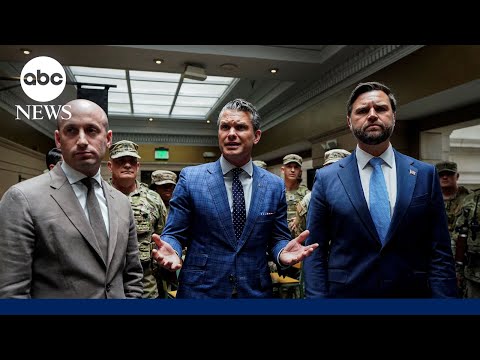 You are currently viewing Vance, Hegseth, Miller heckled as they get photo op with DC National Guard
