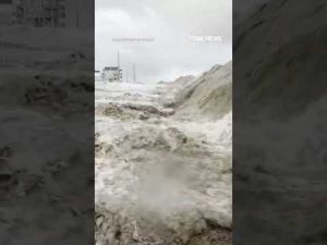 Read more about the article WATCH: Man knocked over by wave from Hurricane Erin surge #shorts #hurricaneerin