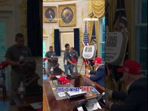 Read more about the article Trump tosses MAGA hats to White House renovation crew #shorts #foxnews #us #news #trump