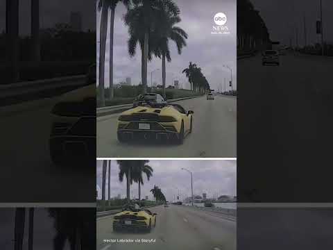 You are currently viewing Lamborghini driver loses control on Miami causeway