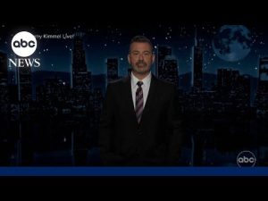 Read more about the article Emotional Jimmy Kimmel returns to late night