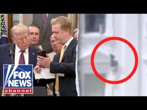 Read more about the article Trump reacts to viral video showing mystery items tossed from White House window