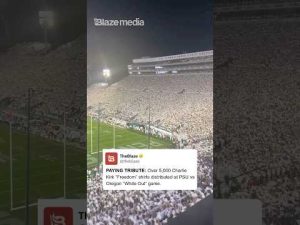 Read more about the article Charlie Kirk T-Shirts Join the Crowd at Penn State ‘White Out’ Game