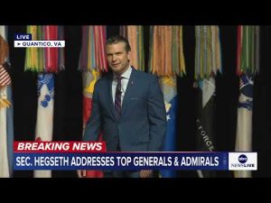 Read more about the article FULL SPEECH: Pete Hegseth rails against the ‘woke,’ lays out standards to top generals, admirals