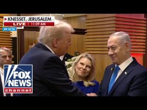 Read more about the article BREAKING: Trump arrives at Israeli Knesset as all living hostages released